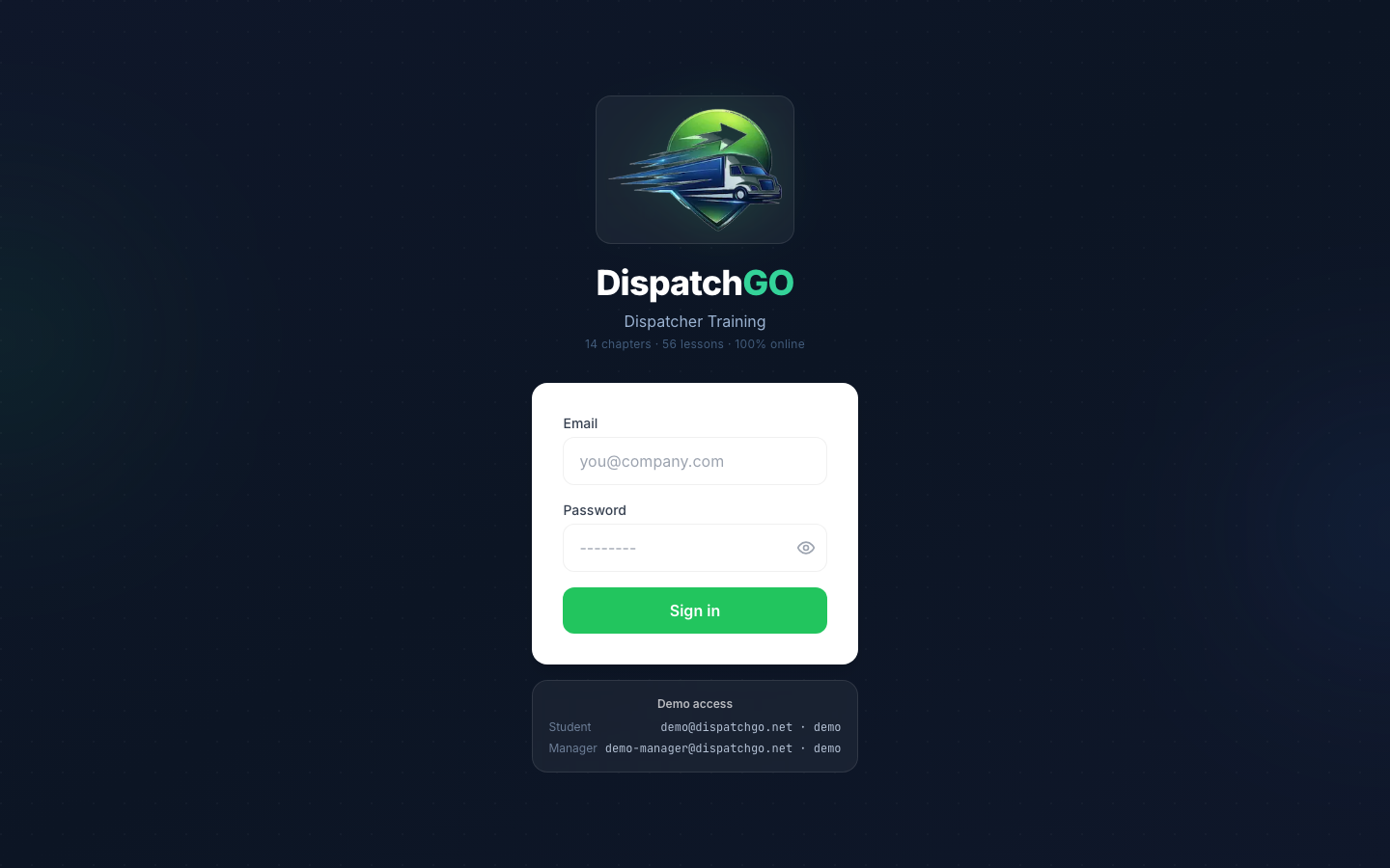 Sign-in page