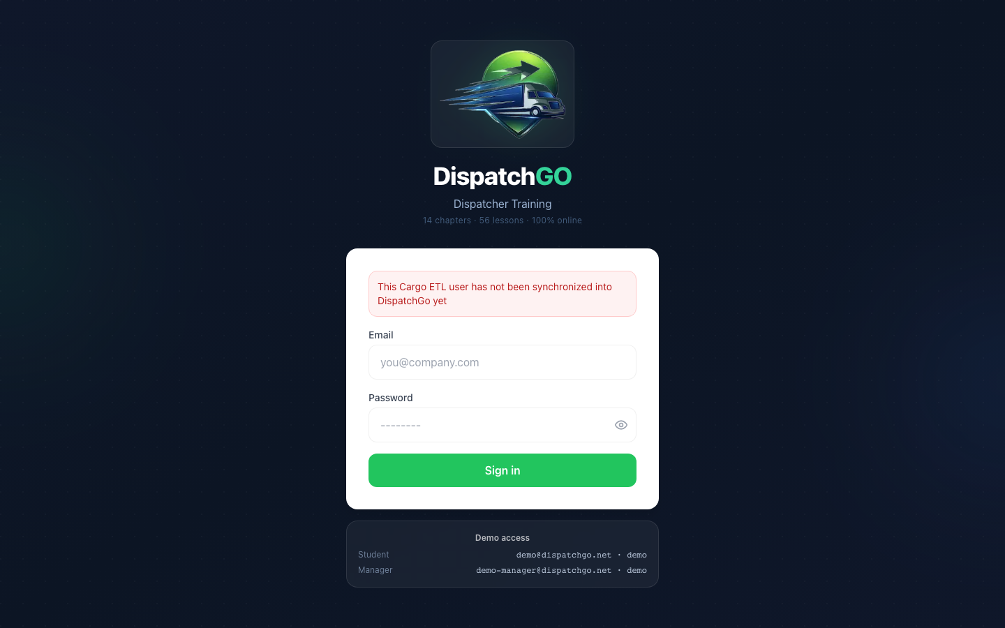 Error when the user is not synced yet